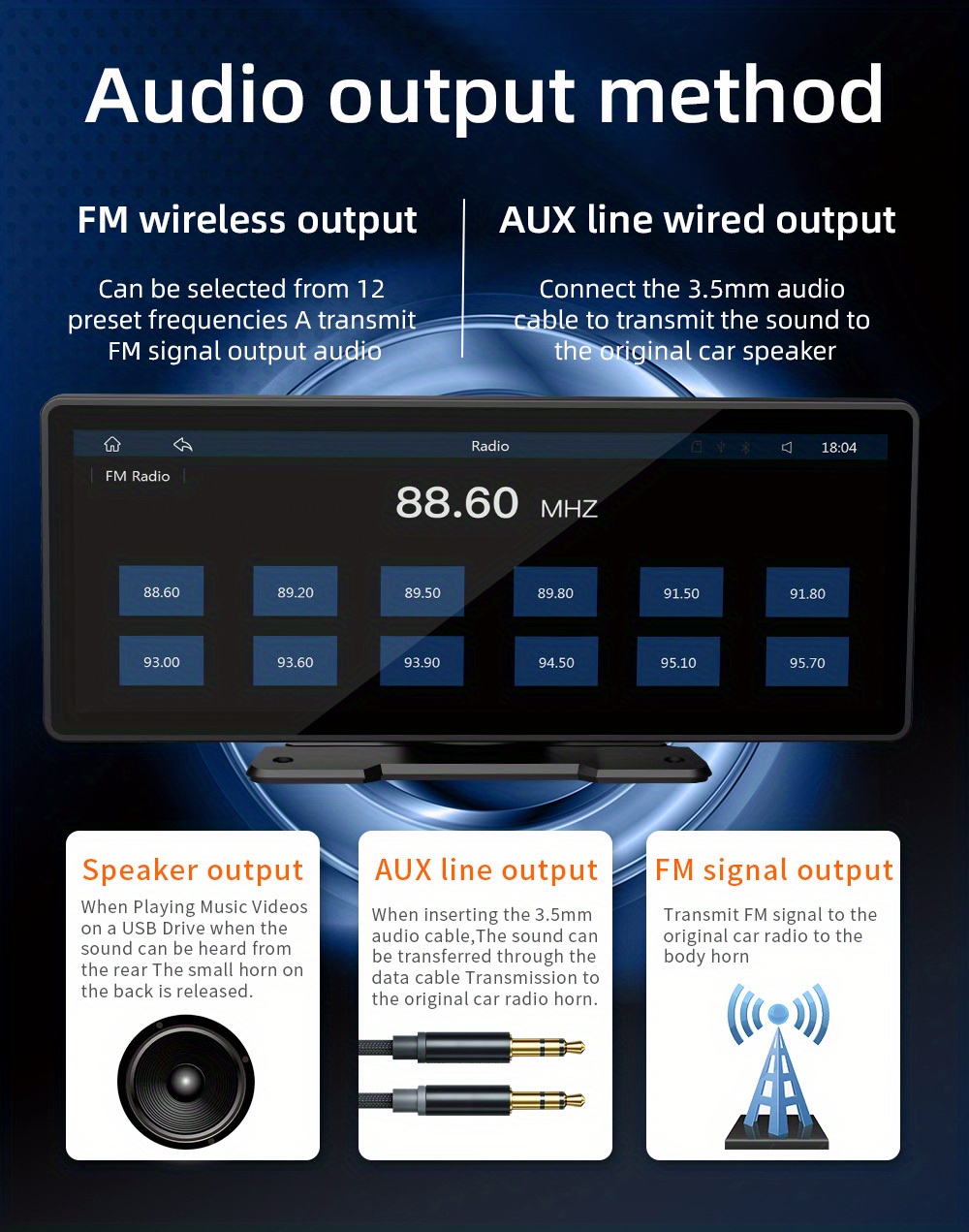 NHOPEEW - Autoradio Portatile senza Fili Carplay - Accessori Auto