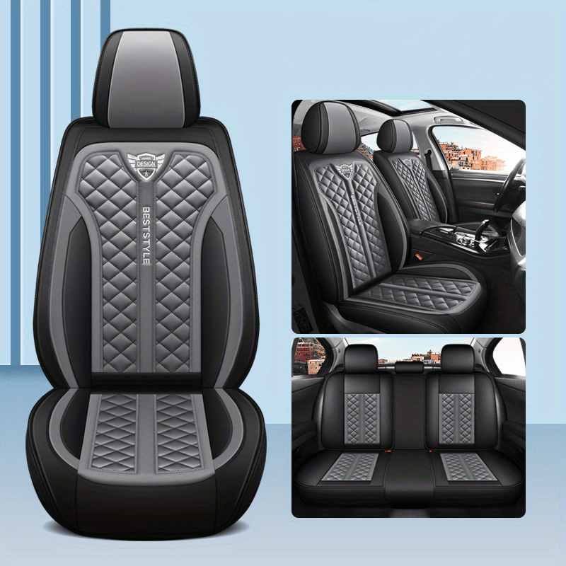 Upgrade Car's Interior A Luxurious 5 seat Faux Leather Seat - Temu