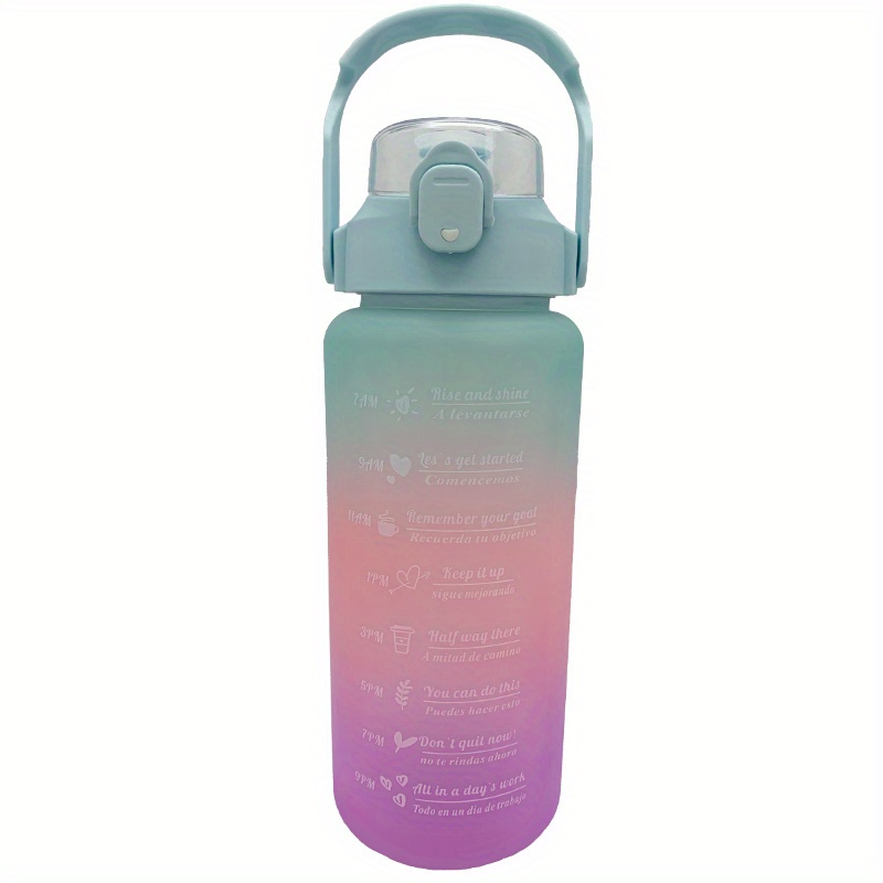 2L Botella de agua, sin BPA Deporte motivacional transparente de