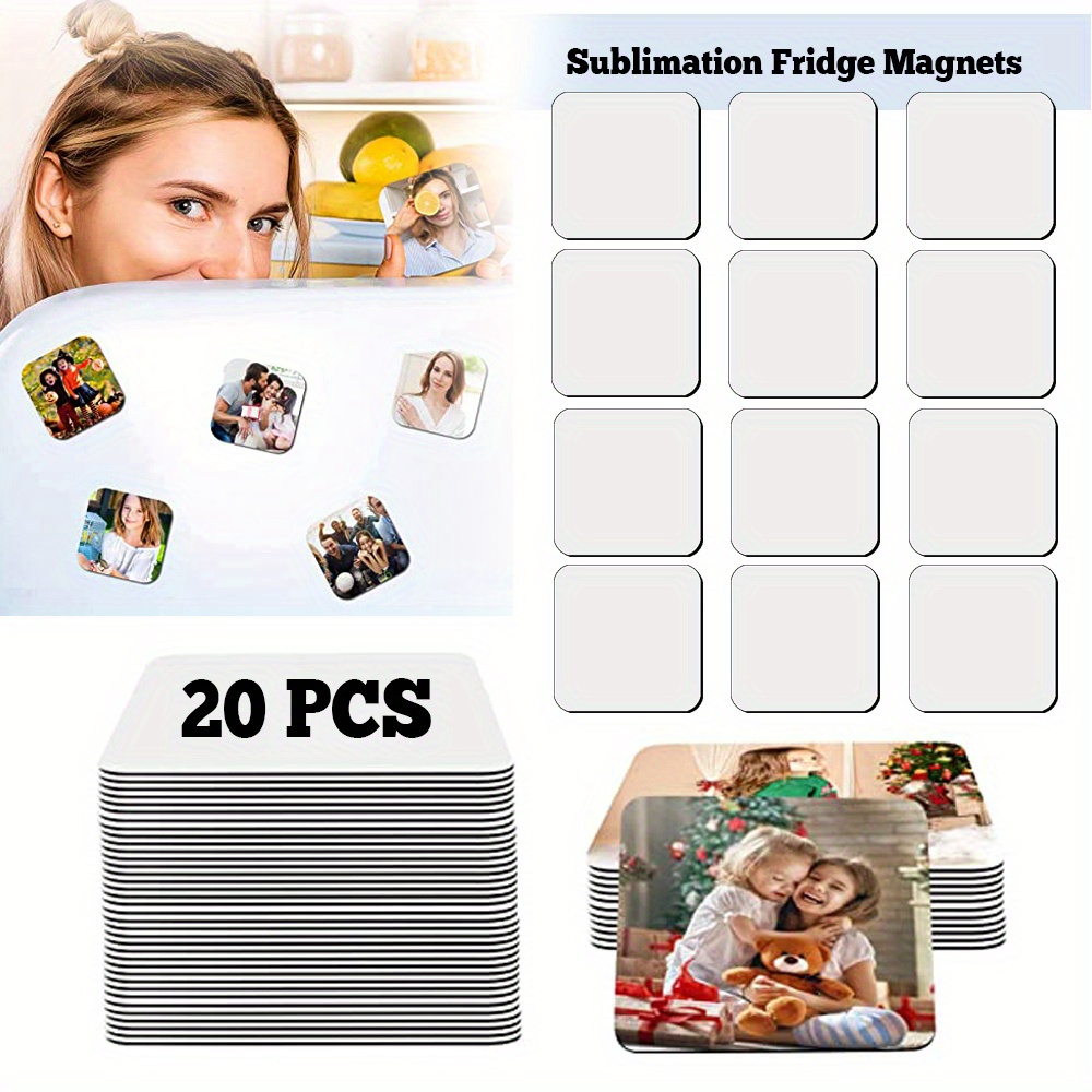 10pcs Sublimation Magnet Blanks, Sublimation Blank Refrigerator Magnets,  Fridge Magnet For Kitchen Office Decorative, 2.17x2.17 Inch (Square)