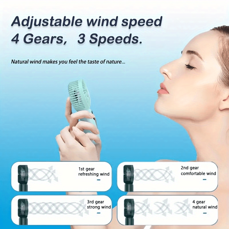 1pc new handheld mini fan portable usb charging office desktop electric fan silent and   portable for outdoor camping details 2