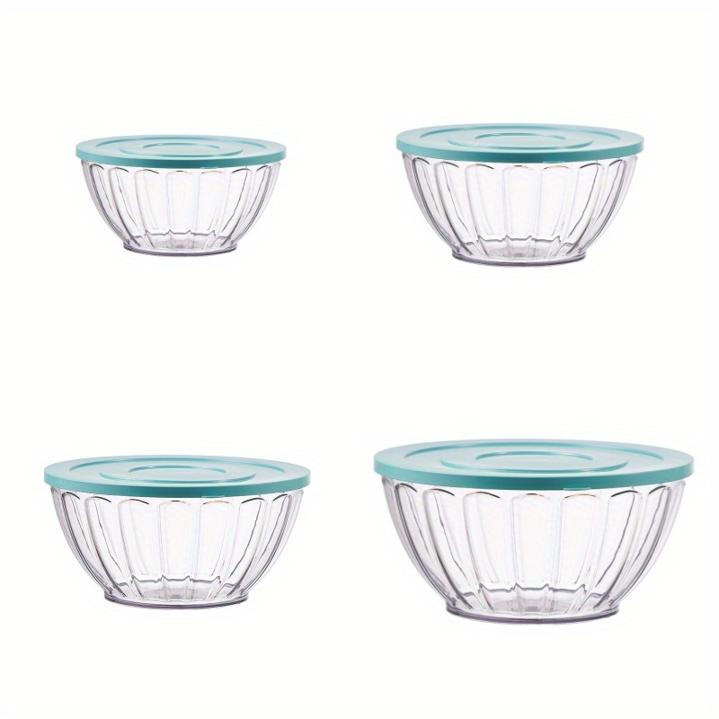 Round Transparent Fresh-keeping Boxes, Salad Bowl With Lid, Large Mixing  Bowl, Picnic Box, For Office Work School Picnic Beach - Temu