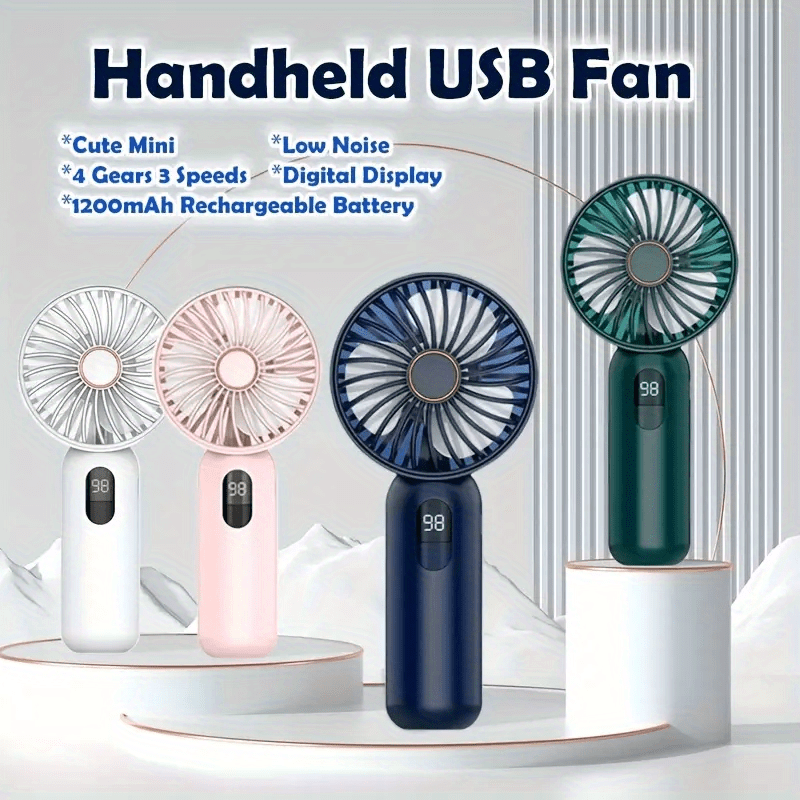 1pc new handheld mini fan portable usb charging office desktop electric fan silent and   portable for outdoor camping details 1