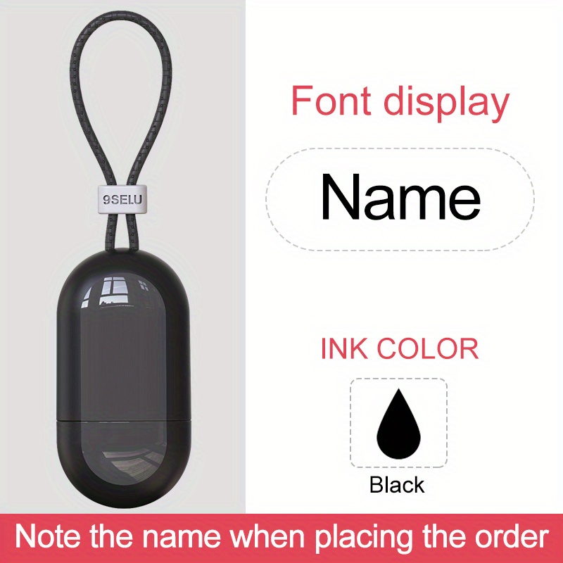 1pc Customized Personal Name Stamp /red/blue/pink Handwritten Signature Seal Engraving Customized Seal Private Seal Automatic Press Type Office Stamp
