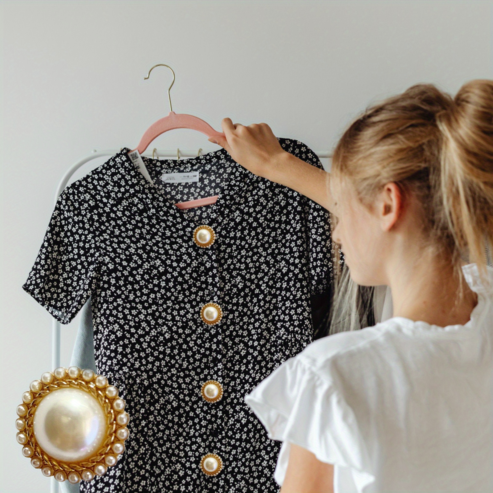 Women Shirt Brooch Buttons Safty Button Pins Blouse Pins For - Temu