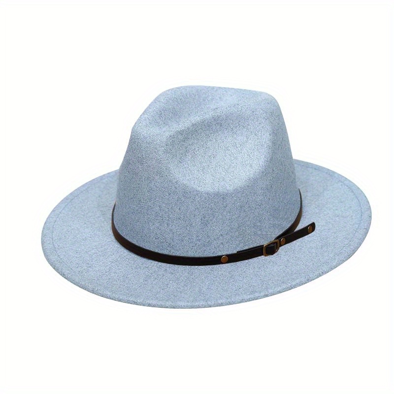 Stylish Wide Brim Fedora Hat for Women and Men with Adjustable Drawstring  and Belt Buckle - High-Quality Material, Unique Two Tone Design - Perfect