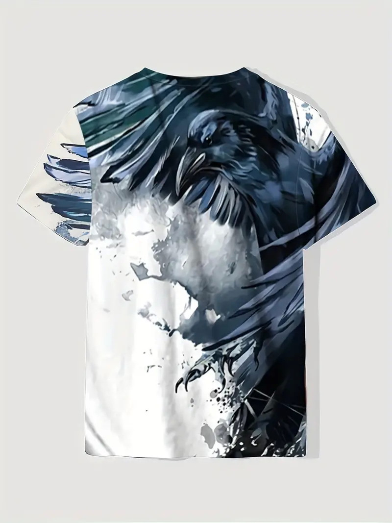 New Summer Men 3D Print Eagle LOGO T-Shirts Fashion Casual Short