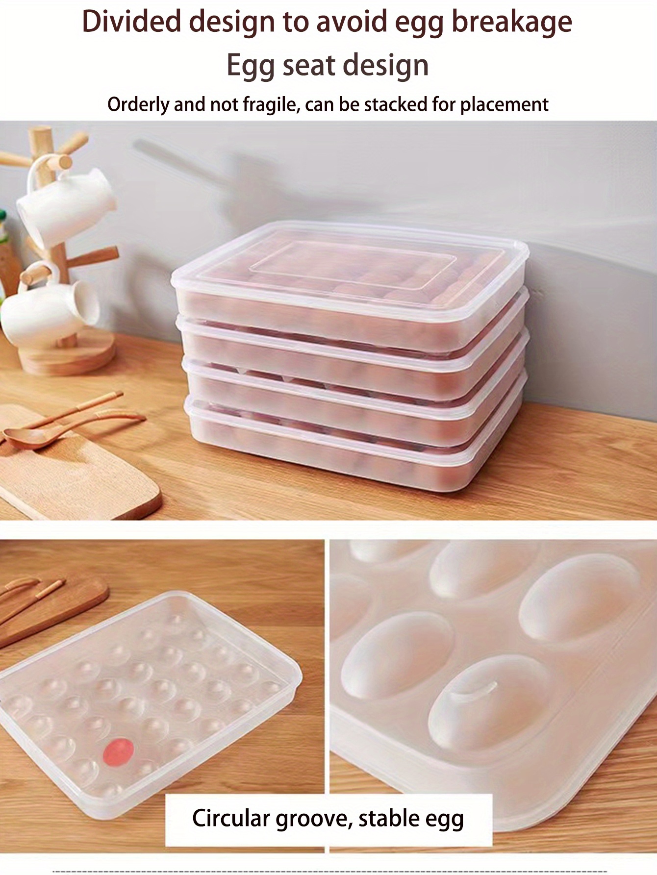 Egg Holder Small Egg Storage Box Easy Carry Stackable Egg - Temu