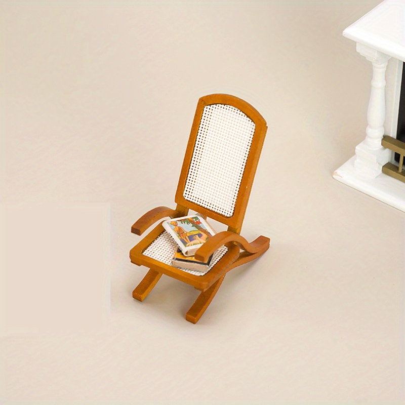 1:12 Mini Recliner Dollhouse Recliner Model Doll House Furniture Decorative  Accessories Miniature Model Doll House Middle Solid Wood Rattan Woven Chair  Balcony Casual Retro Solo Sofa Chair - Temu United Arab Emirates