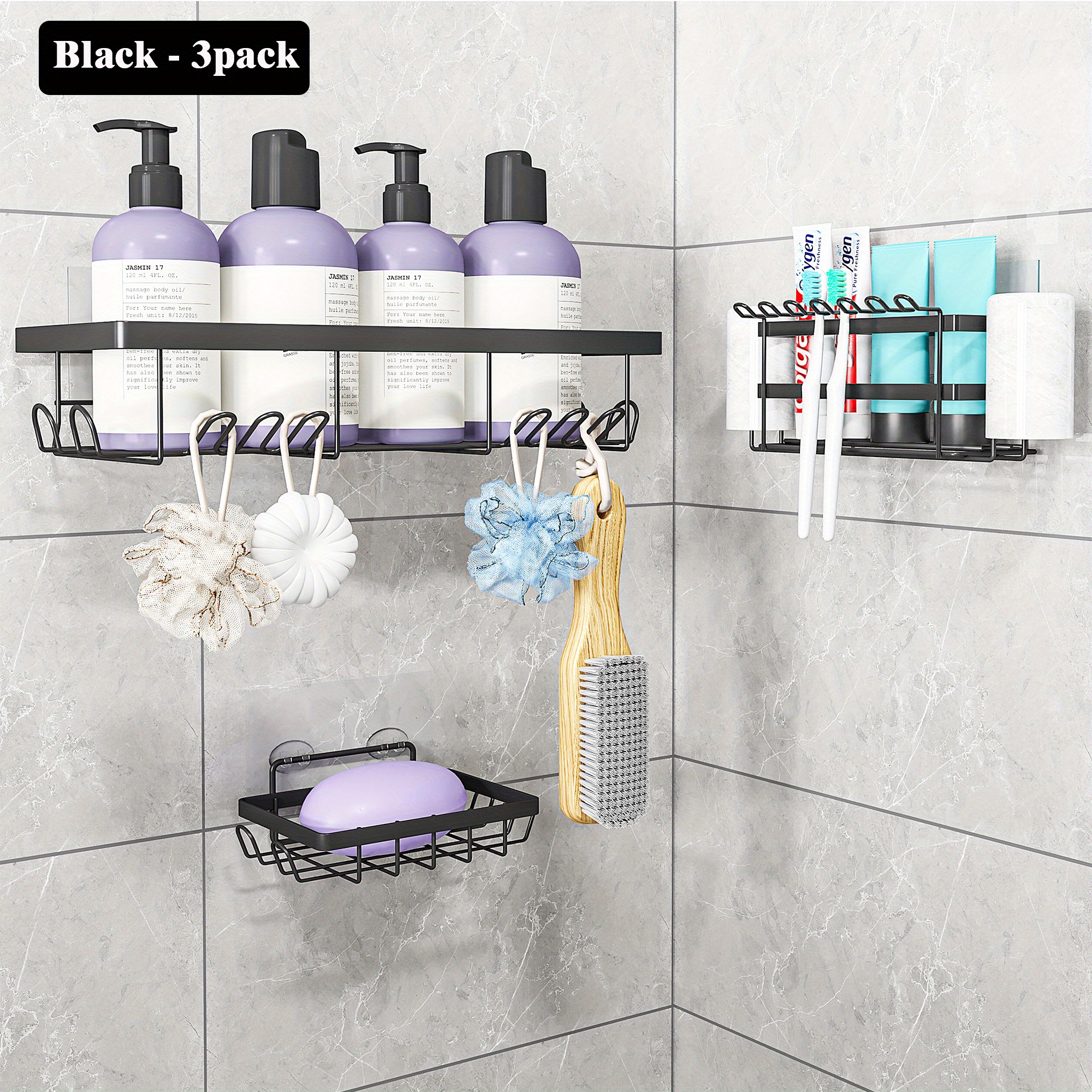 Shower Caddy Bathroom Organizer, Self Adhesive Shower Shelves With Soap  Holder, Spice Storage Rack, Wall Mount Bathroom Shelf Storage, Bathroom  Essential Accessories, Kitchen Accessaries - Temu Germany