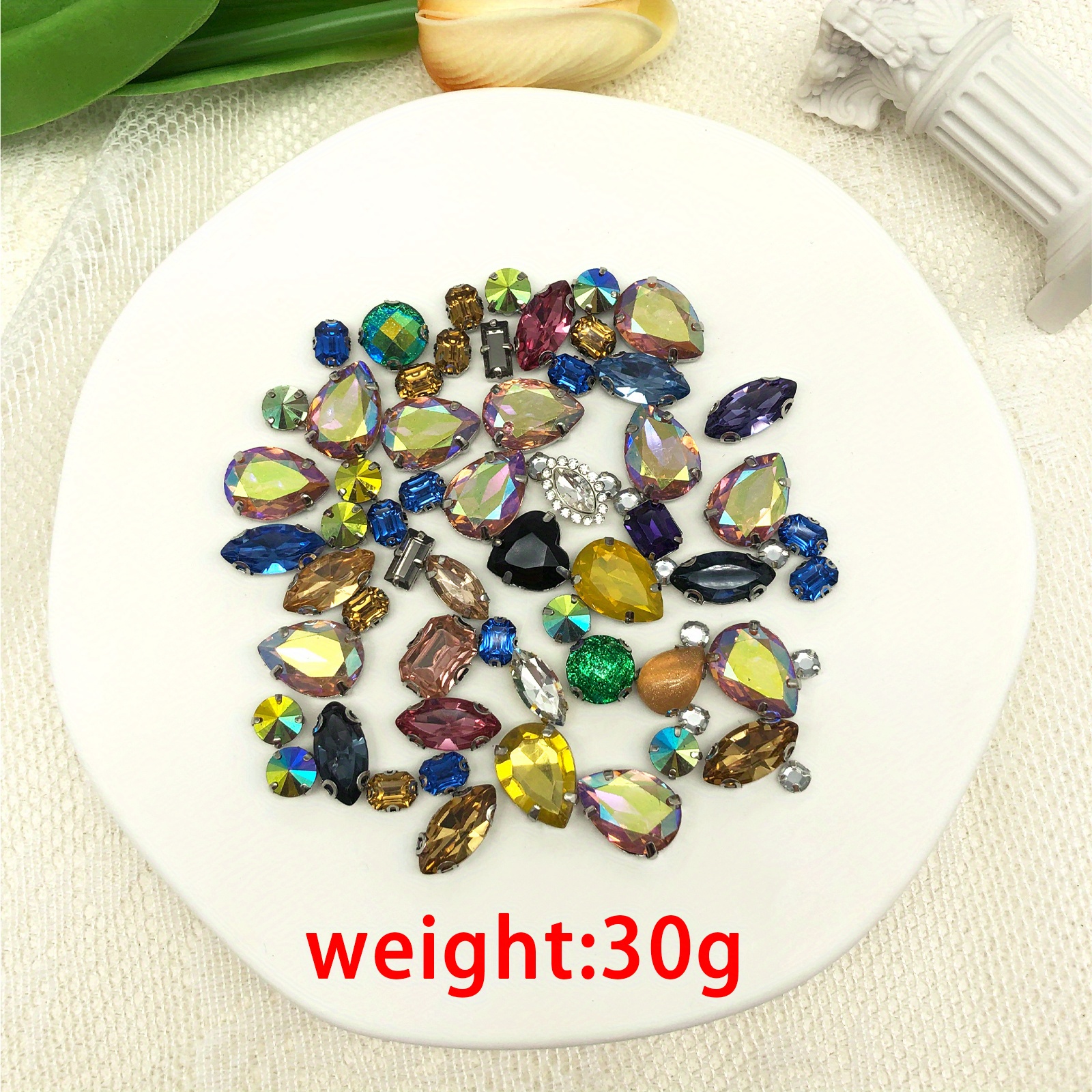 Jewels For Crafting Assorted Colorful Foil Flat Back Round Jewel