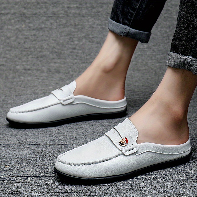 mens backless penny loafer shoes casual non slip slip shoes