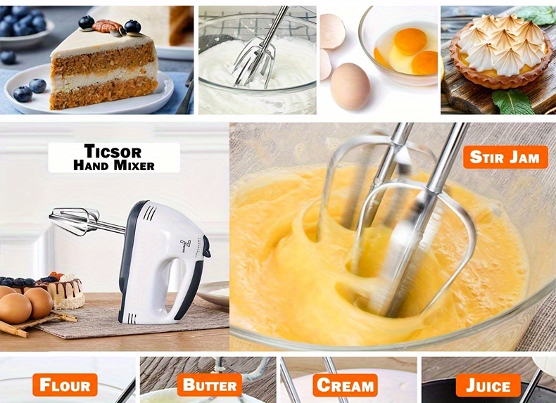 1pc 7 Speeds Electric Hand Mixer, Household Portable Powerful Handheld  Electric Mixer, Hand-held Egg Beater, Small Whipping Cream Mixer For Cake,  Baking, Cooking, Dessert