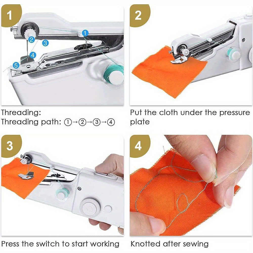 Hand Held Electric Mini Sewing Machine Household Stitch Clothes Sew  Needlework Set Portable Manual Sewing Machine Handwork Tools - Temu Malaysia