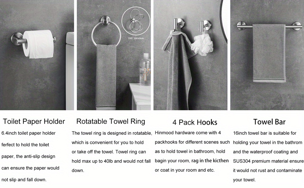 Towel Ring + Toilet Paper Holder Bundle