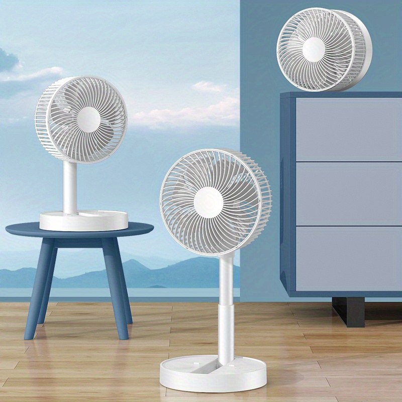 1pc Compact USB Desktop Fan, a Three-In-One Multifunctional Folding Fan - Silent Rechargeable Round Mini Fan with Touch Control, Powered by a Lithium Battery, Suitable for Air Circulation in Homes, Offices, Kitchens, Camping