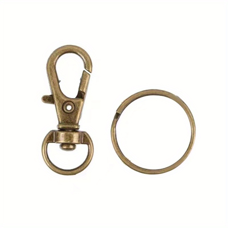 Premium Rotating Spring Hook With Key Ring, Metal Keyring Lobster Buckle  Suitable For Diy Keychain Making Jewelry Diy Artifact (10 Spring Buckle 10  Key Rings) - Temu Portugal