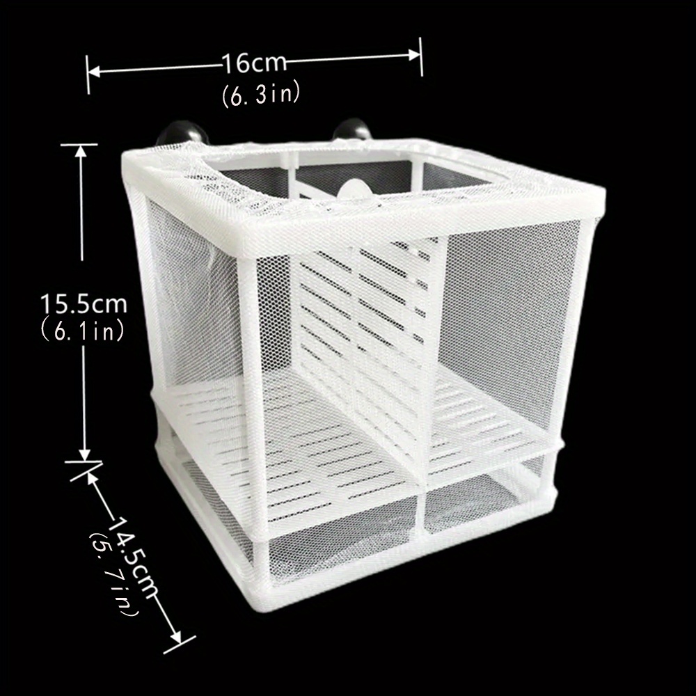 1pc Aquarium Incubator Net Fish Shrimp Isolation Box, Small Fish Tank Nylon  Net Breeding Box, Fish Fry Incubator Separation Net With Suction Cup And