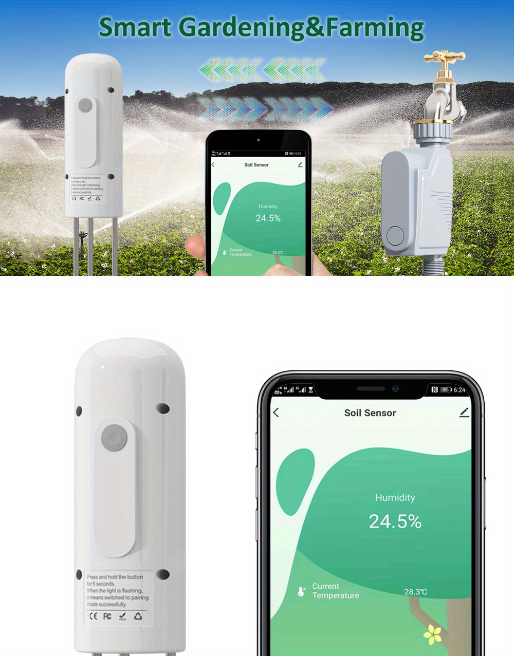 Monk Makes Plant Monitor - Capacitive Moisture Meter [Temperature