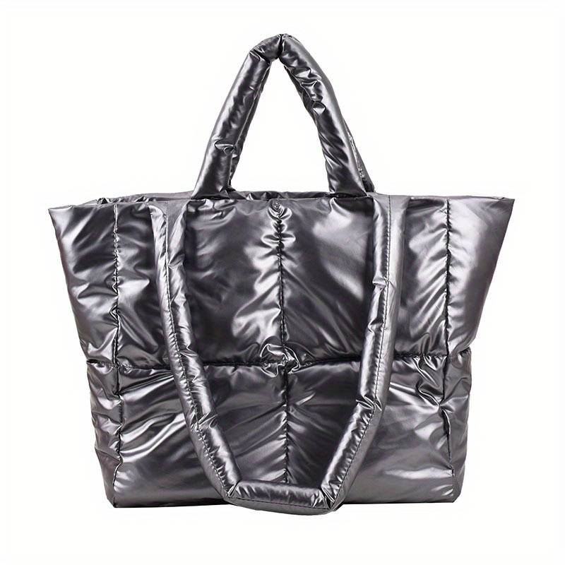 Puffer Large Capacity Tote Bag Stylish Soft Quilted Hand Bag