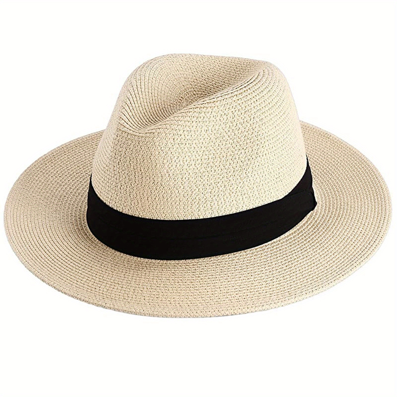 Summer Jazz Sun Hat Unisex Wide Brim Uv Protection Straw - Temu