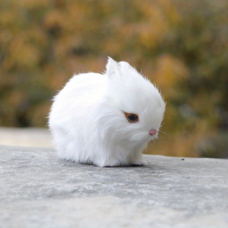 Mini lapin en peluche réaliste et mignon blanc quatre - Temu Belgium