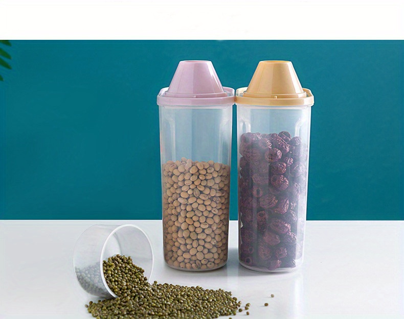 Rice Bucket Portable Transparent Cereal Storage Container - Temu