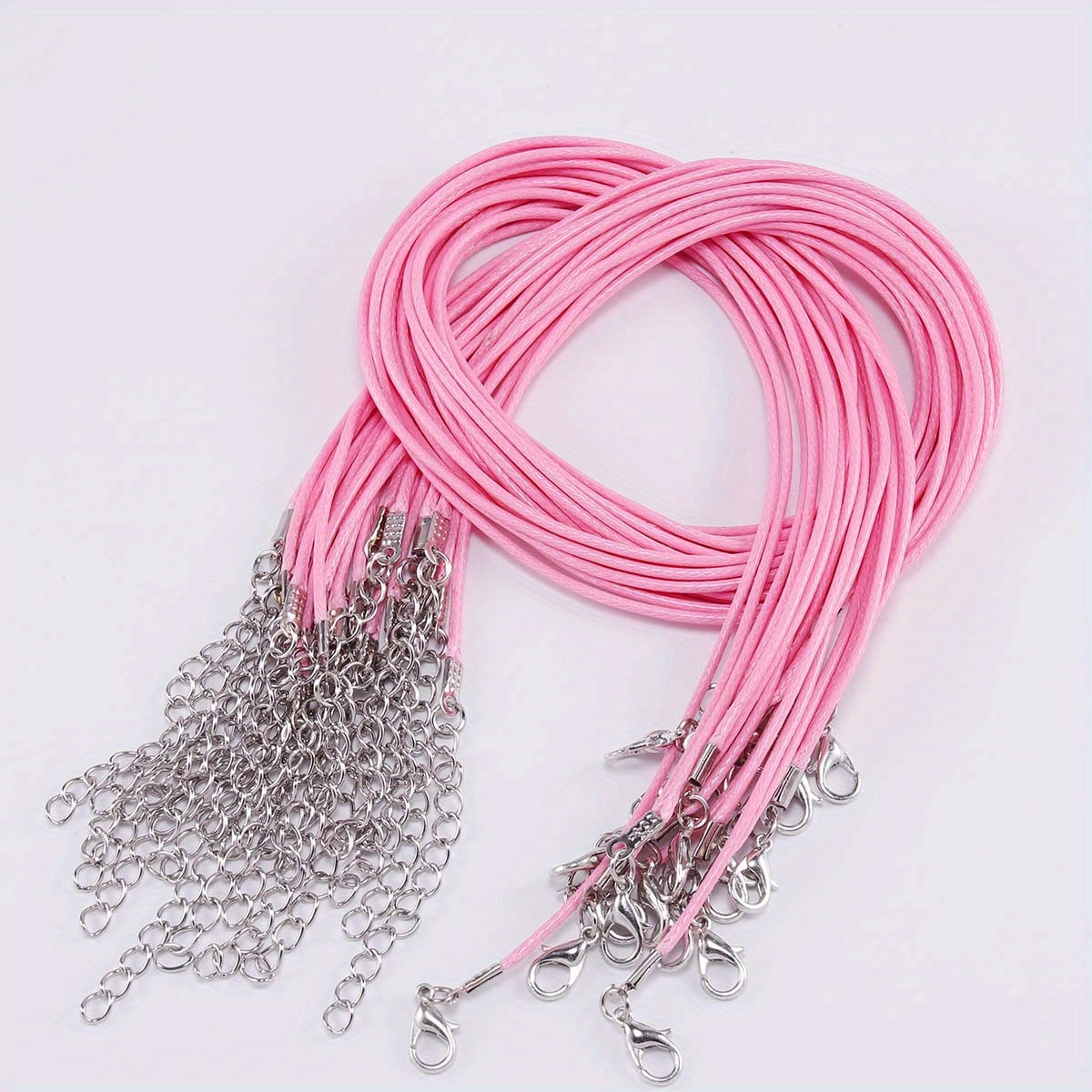 Necklace Cord Paxcoo 50Pcs Necklace String Rope with Clasp 24 Inch Waxed  Cotton Cord Necklace Bulk for Charms Pendants Bracelets Necklaces Jewelry  Making Supplies and Beading Supplies 24 Inches