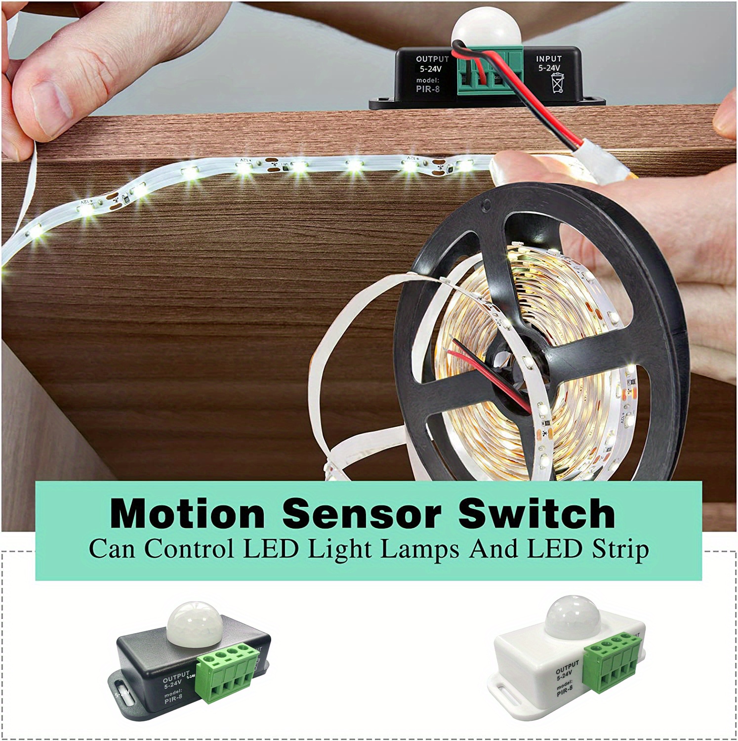 Motion Activated LED Lighting: 6A PIR Sensor Switch with Timer Function for  DC5V/12V/24V Strips
