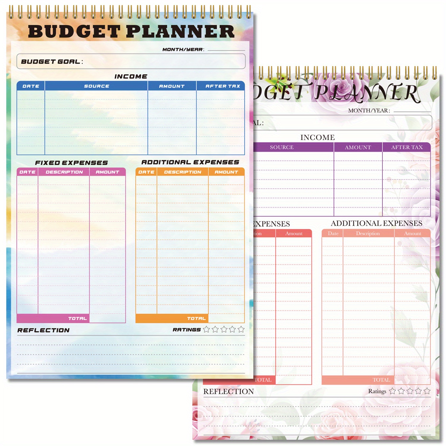 Cofest Planner Weekly Planner Monthly Planner,Undated Budget and Ledger,Financial Planning Log,Goal Recording Notebook,Planner for Home Office A6 Size
