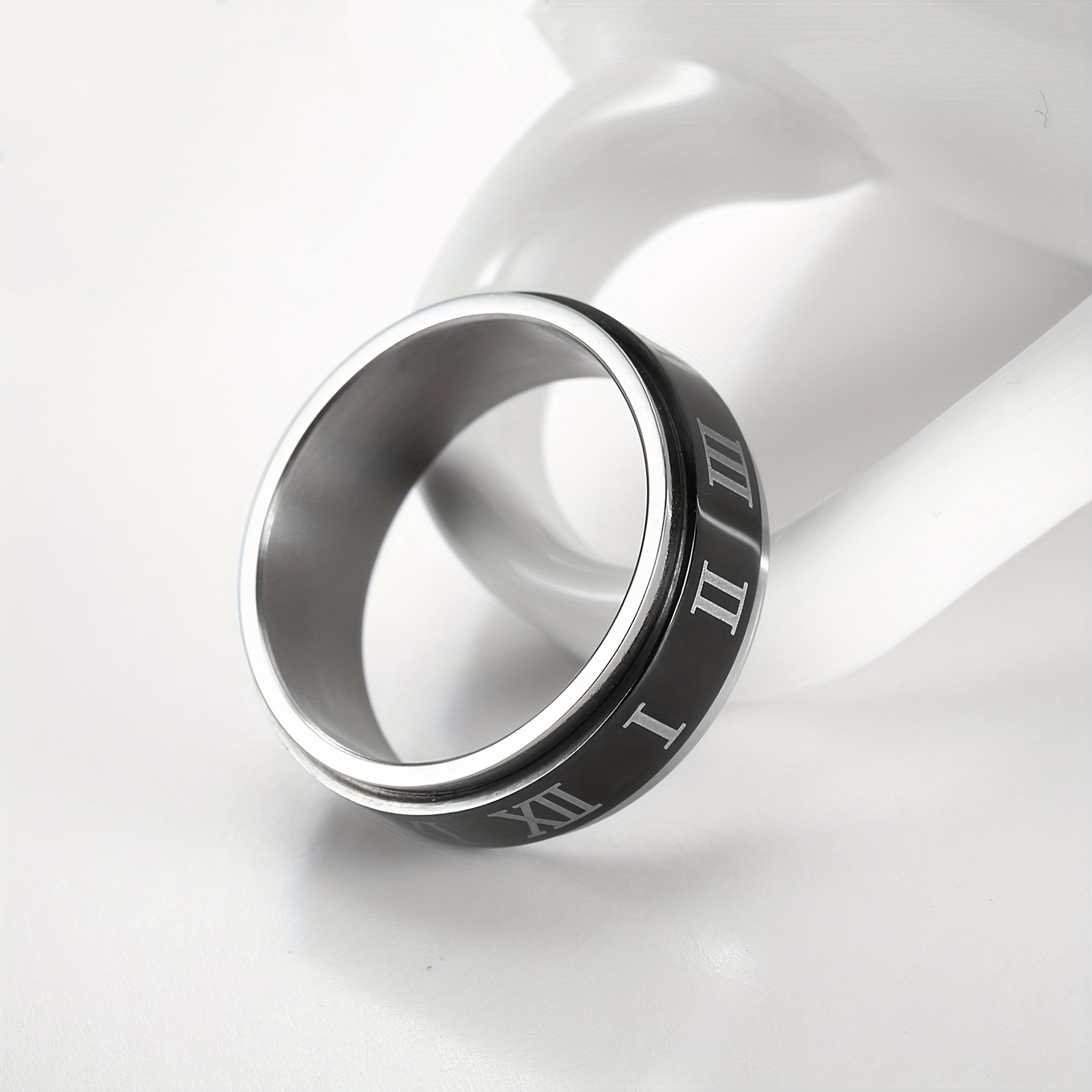 Simple Bague Spinner en acier inoxydable avec chiffres - Temu France