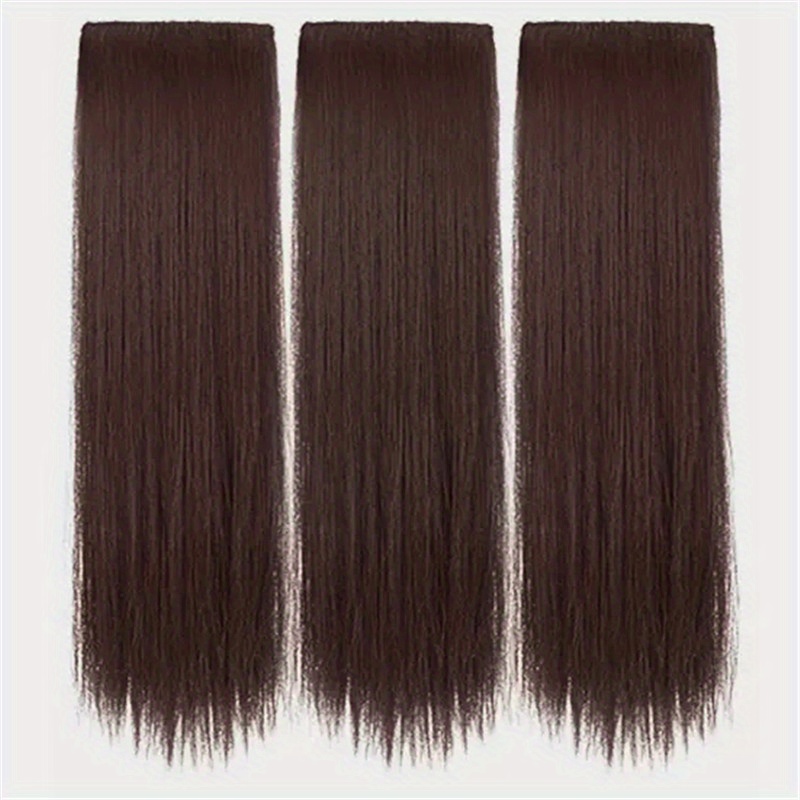 BRAID Thick Long Straight 3PCS Clip In Hair Extensions 50.8cm Pack of 3