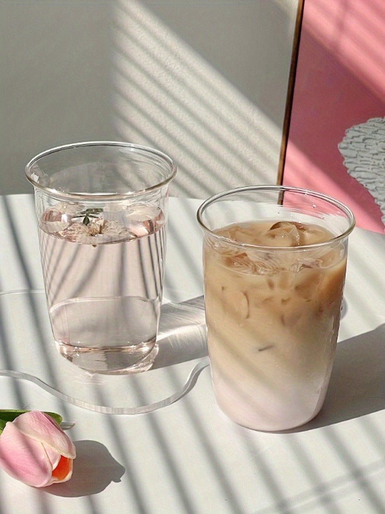Glass Coffee Cup French Clear Water Cup Iced Coffee Cups - Temu