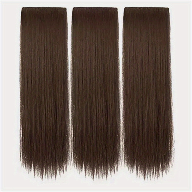 BRAID Thick Long Straight 3PCS Clip In Hair Extensions 50.8cm Pack of 3