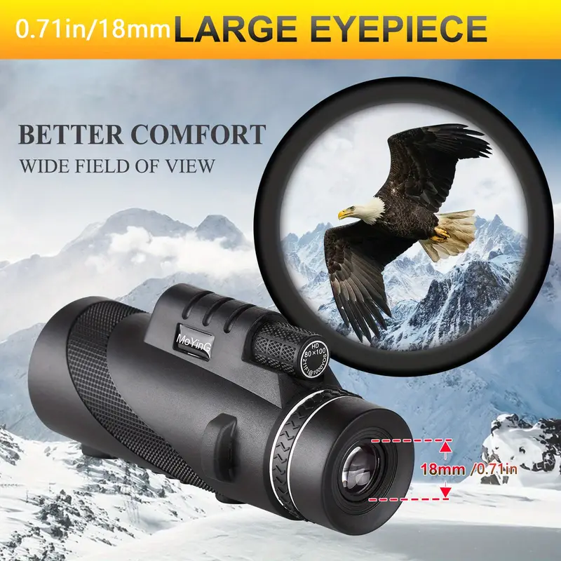 large eyepiece monocular telescope eyepiece 18mm objective 50mm 16x magnification outdoor sports upgraded telescope with bak 4 prism details 4