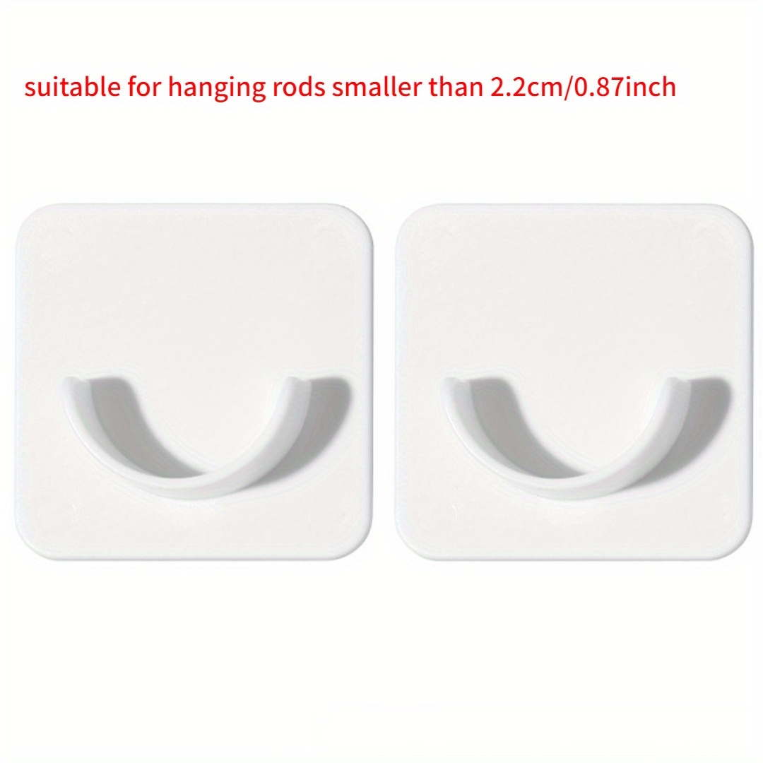 2pcs Shower Rod Holder Wall Installation with Punch Paste Bracket Clip