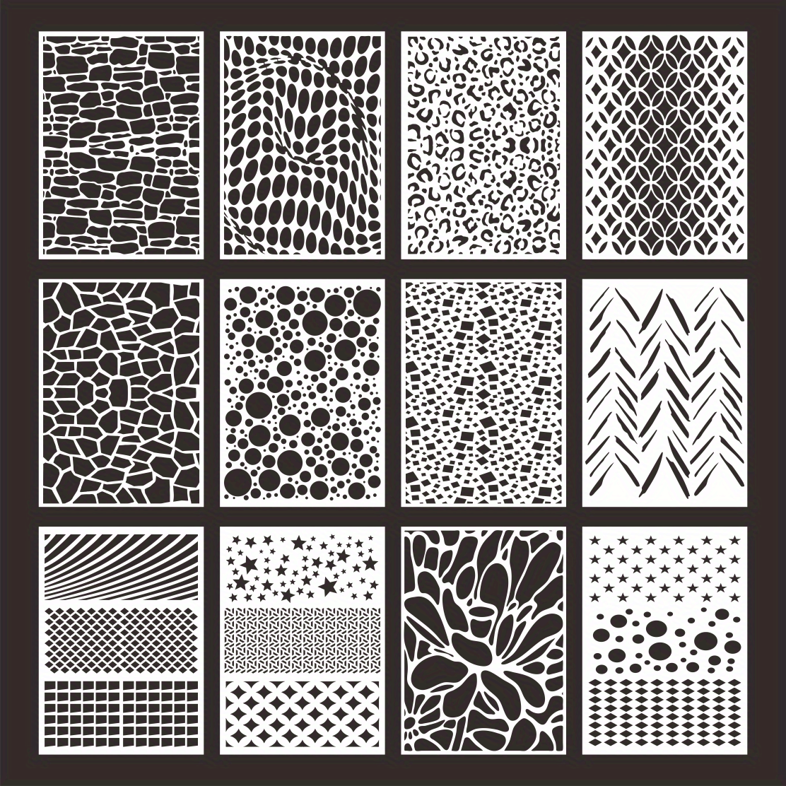 6Pcs Wall Painting Template Geometric Stencils Drawing Stencil for