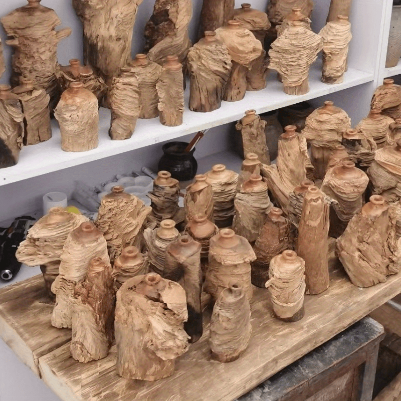 Regular Natural Wooden Vase Flower Arrangement Weathered Temu