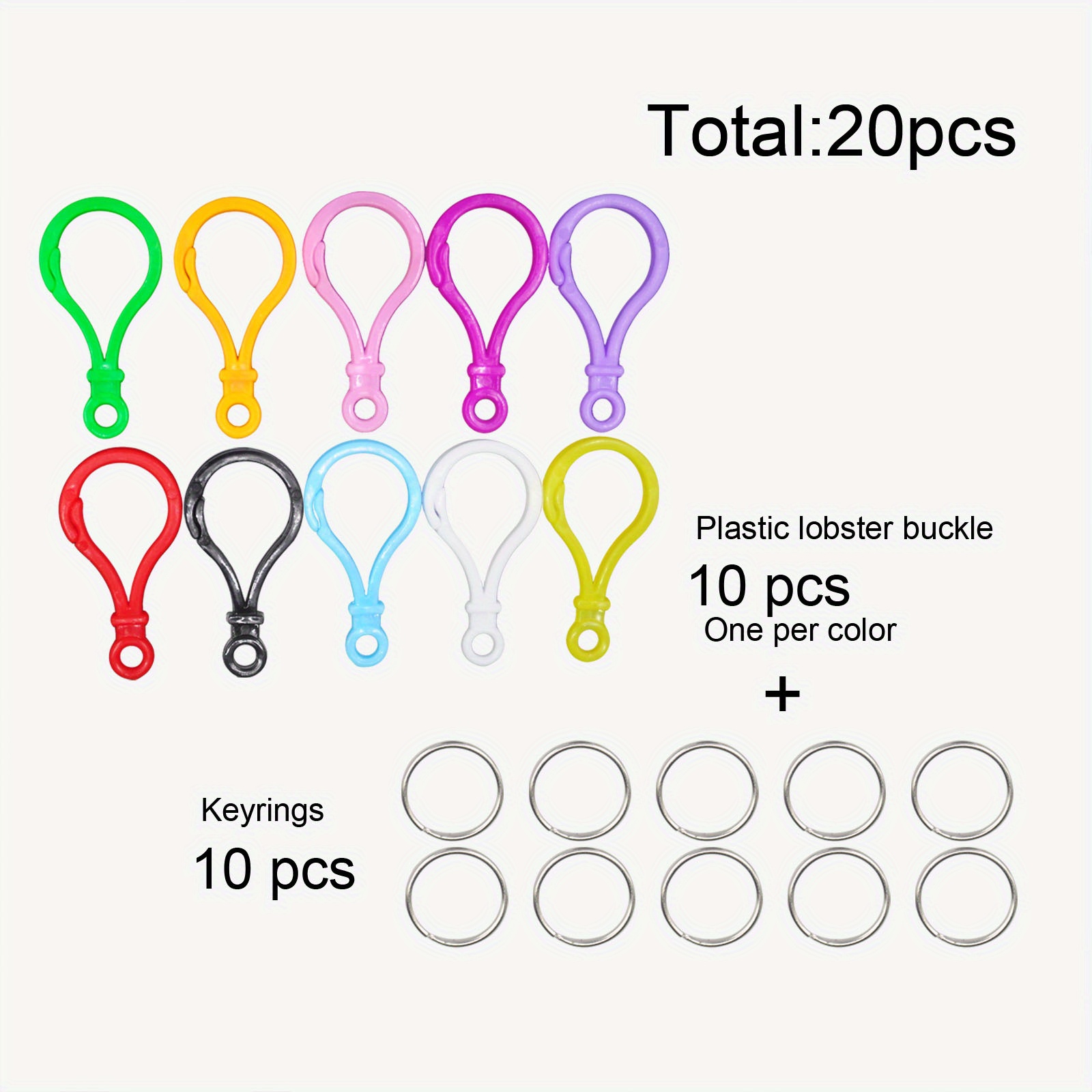 Hard Durable Plastic Lobster Claw Clasps Hooks With Split - Temu