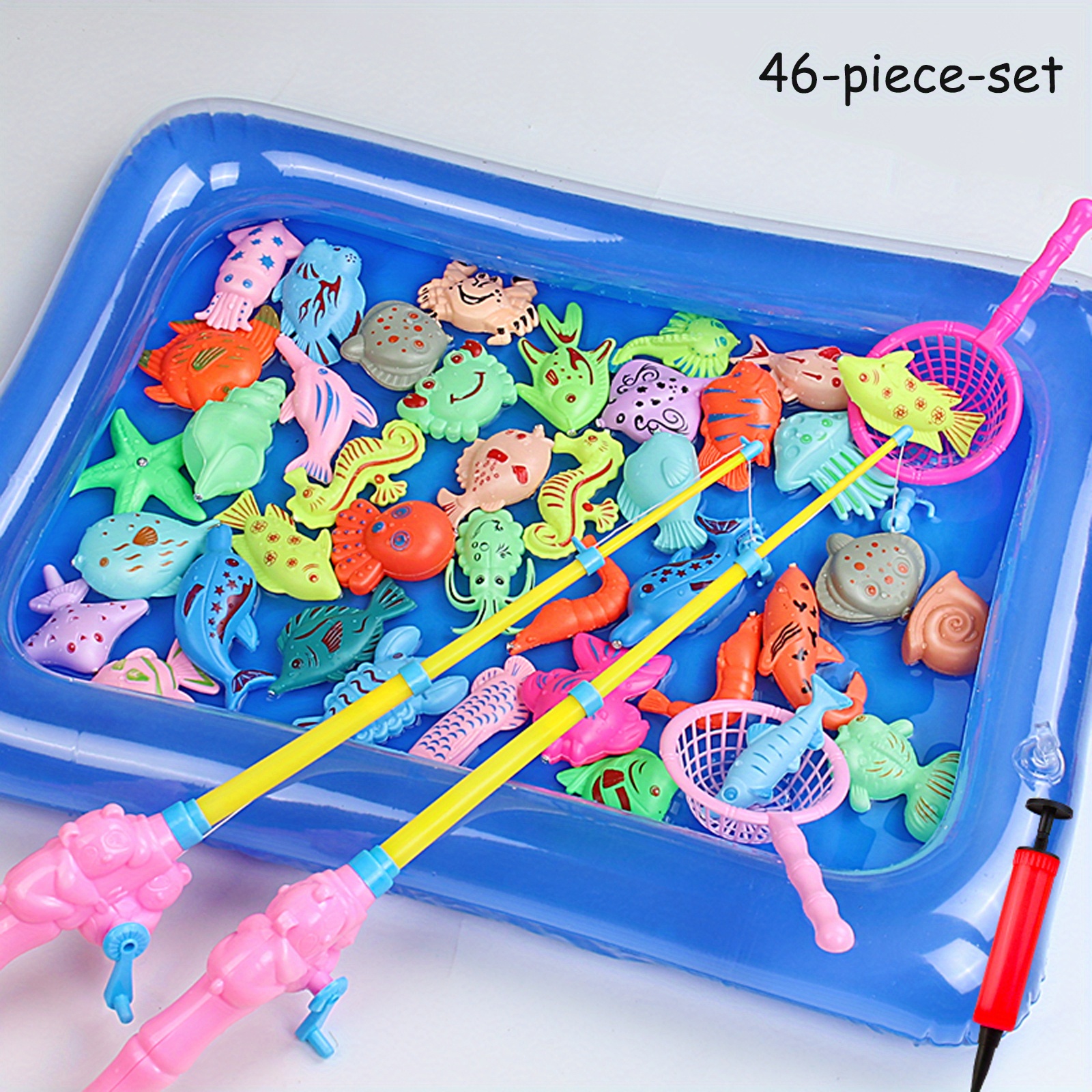Magnetic Fishing Game with Inflatable Pool for Kids