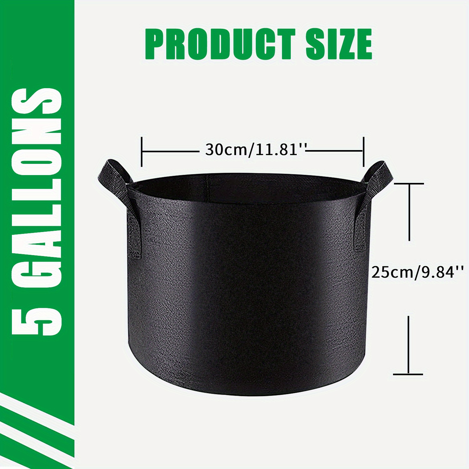 TopoGrow 5 7 10 15 20 30 45 65 100 200 Gallon Grow Bags Fabric Pots Plant  Grow