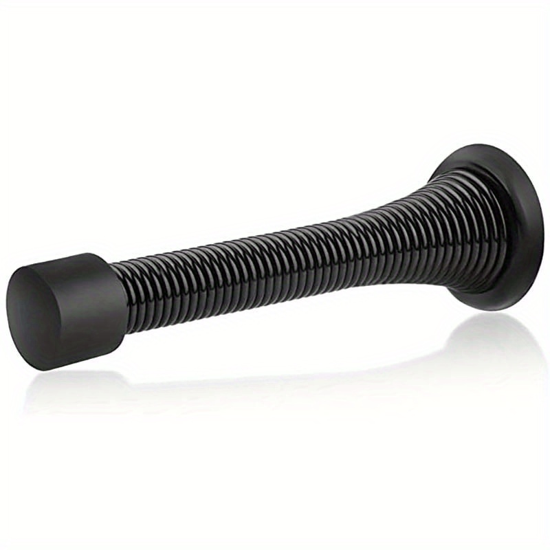 Flexible Spring Door Stopper Rubber Bumper Tips Satin Nickel Finish
