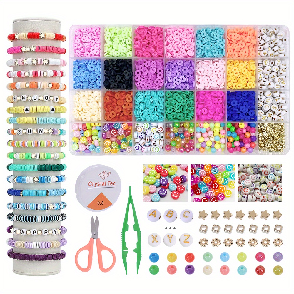Diy Clay Beads Bracelet Kit Letter Bracelet Kit For Girls - Temu