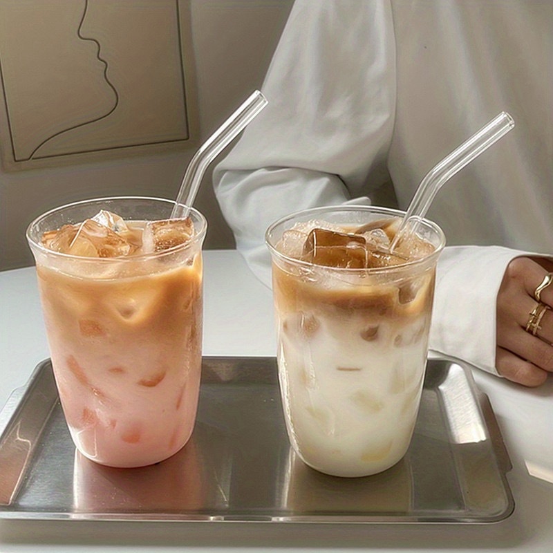 Stylish Clear Glass Drinking Cup For Iced Coffee And Water - Temu