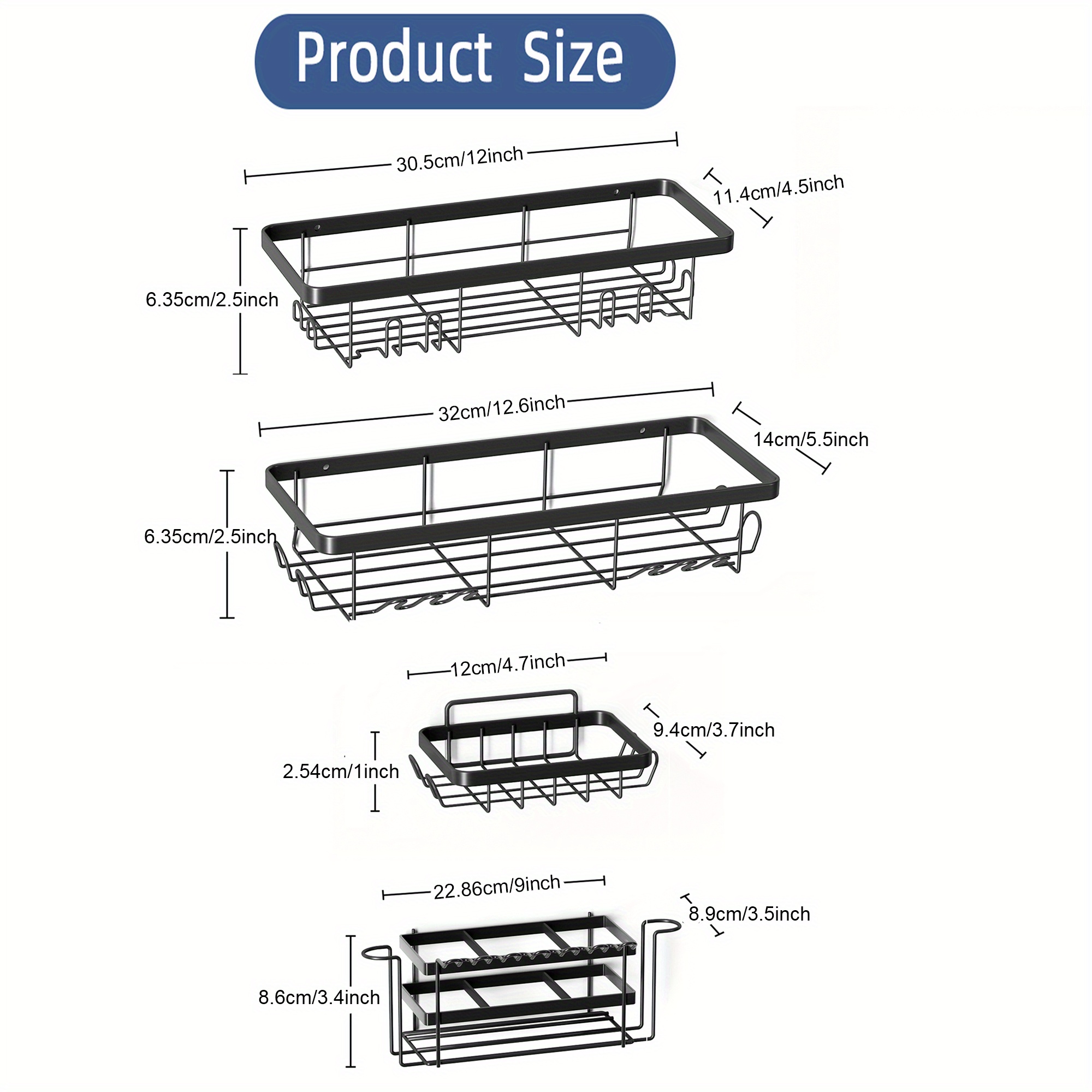 1/2/3/4/5pcs Caddy De Ducha Organizador De Baño Estante De - Temu