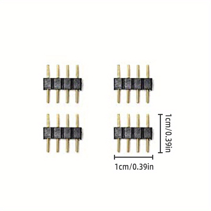 Kits de conectores de tira de luz LED RGB de 4 pines para tira flexible de  0.39 pulgadas de ancho, conector de extensión de terminal sin soldadura