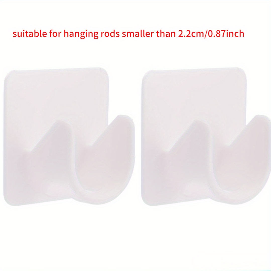 2pcs Shower Rod Holder Wall Installation with Punch Paste Bracket Clip