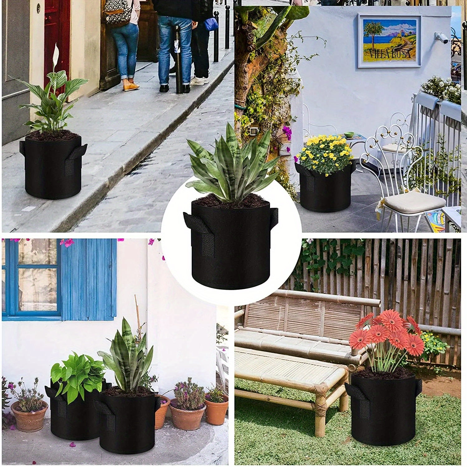Felt Fabric Planting Bags With Handles Enhance Your Garden Balcony With These Beautiful Plant