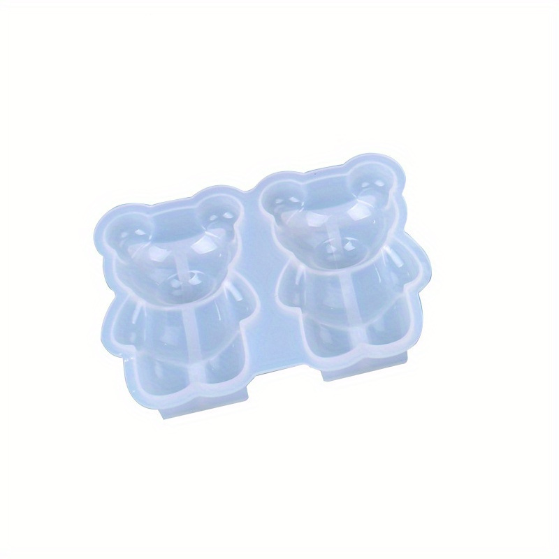 WYBG Paquete de 2 moldes de silicona para hielo, moldes de gomitas de oso  de chocolate, bandejas de cubitos de hielo de oso 3D, molde en forma de oso