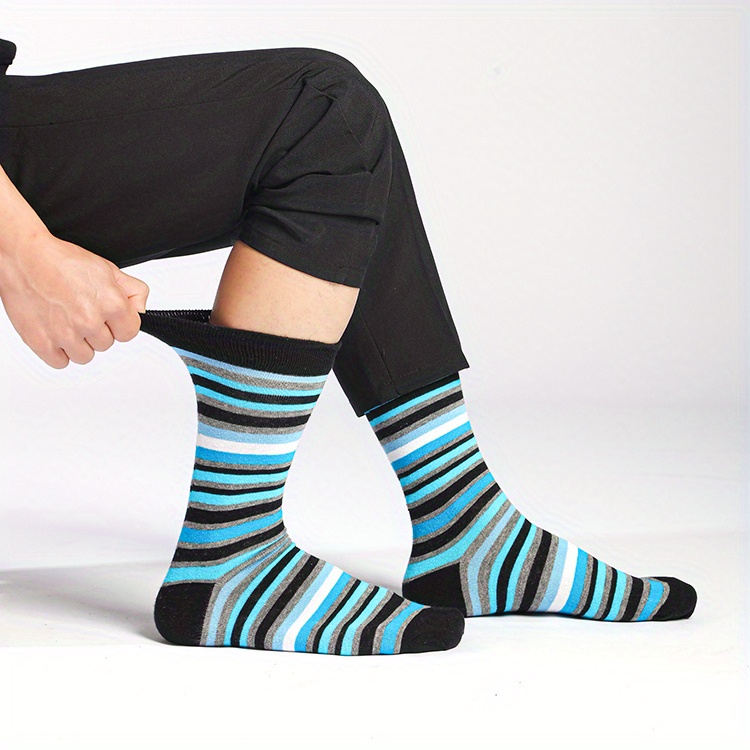 Men's High Quality Cotton Socks Fashion Striped Socks Dress - Temu